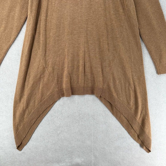 Chicos Tunic Sweater MEDIUM BeigeTurtleneck Handkerchief Hem Cashmere Blend - Picture 7 of 14